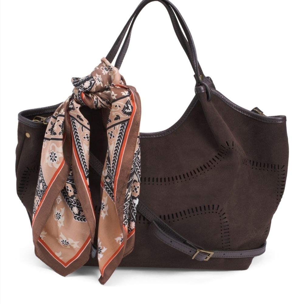 🤎🔹️CHEVAL 🔹️chocolate suede Made In Italy Tote Bag